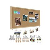 Dekoratif Mantar Pano Ahşap Çerçeve 45X60 Cm 1 Adet Harita Çivisi Hediyeli Duvara Monte Mantar Çerçeve Evde Okulda Büro