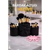 Dekoratif Masa Üstü Fırçalık/Kalemlik Siyah
