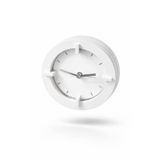 Dekoratif Masa Üstü Saat, Ahşap, Yuvarlak, Beyaz, 11 cm Çap, Alarmlı, GP-0580