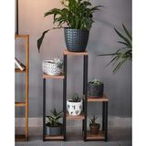 DEKORATİF METAL AHŞAP 6 RAFLI SAKSI STANDI KATLI DİKEY SAKSILIK ÇİÇEKLİK GARDEN