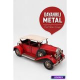 Dekoratif Metal Araba Nostaljik Klasik Vintage El Yapımı Ofis Ev Masa Üstü Biblo 1210E-3358S