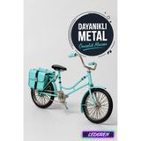 Dekoratif Metal Çantalı Bisiklet Biblo Retro Vintage Ev Ofis Hediyelik Süs C0688