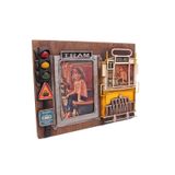 Dekoratif Metal Çerçeve Tramvay Dekorlu Vintage Ev Ofis Hediyelik Knm-1510F-395A