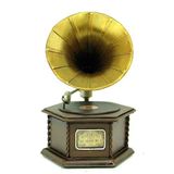 Dekoratif Metal Gramofon Kutu Obje Vintage Hediyelik