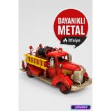 Dekoratif Metal İtfaiye Arabası Klasik Maket Hediyelik C0691