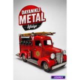 Dekoratif Metal İtfaiye Arabası Klasik Maket Hediyelik C0772
