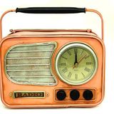 Dekoratif Metal Radyo Saat Masa Saati Vintage Ev Ofis Hediyelik