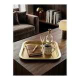 Dekoratif Metal Tepsi Gold Renk Modern Sunum Tepsisi