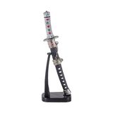 Dekoratif Mini Katana Samurai Zarf Açacağı, Japon Stili Masaüstü Süs Kılıcı, Kaideli Koleksiyonluk Ofis Aksesuarı, Metal Görünümlü Mini Kılıç, Anime & Oyun Temalı Şık Hediyelik Obje (20 Cm) - 41 Delft Blue