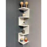 Dekoratif Modern Zigzag Düzenleyici Duvar Köşe Raf -Beyaz