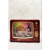 Dekoratif Nostalji Tv Kar Küresi Kırmızı Yılbaşı Süsü 20*25*9Cm