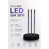 Dekoratif Ortam Aydınlatması Rgb Led 10 Lu Çubuk Seti