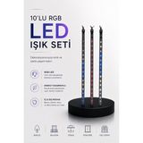 Dekoratif Ortam Aydınlatması Rgb LED 10’lu Çubuk Seti - SPTROT4366-2442 - Çok Renkli