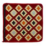Dekoratif Otantik Çift Taraflı Fermuarlı Kilim Şark Köşesi Minder Kılıfı (40cmx41cm) Mod8