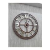 Dekoratif Oval Duvar Saati Roma Rakamları Mdf Altın Sarı Aynalı Pleksiglas 60x60