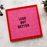Dekoratif Pembe Keçe Zeminli Kırmızı Ahşap Çerçeveli Harf Panosu, Letter Board (Siyah Harf) Bebek Aylık Fotoğraf Hatıra Panosu - 0 - Siyah