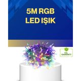 Dekoratif Peri LED 5 M 50 Ampullü Şeffaf Kablo Aydınlatma - 1 m - 2700K
