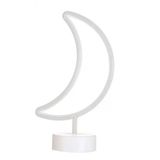 Dekoratif Pilli Ay Tasarımlı 3D Neon Led Masa Ve Gece Lambası (4741)