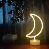 Dekoratif Pilli Ay Tasarımlı 3D Neon Led Masa Ve Gece Lambası (4915)