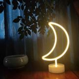 Dekoratif Pilli Ay Tasarımlı 3D Neon Led Masa Ve Gece Lambası (5067)