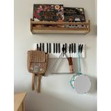 Dekoratif Piyano Elbise Askılığı 15x55 Cm 15 Tuşlu Ahşap Askılık Beyaz - Siyah