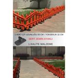Dekoratif Plastik Alan Oluşturma Ve Bahçe Çiti 1 Adet Çit Y: 32 Cm / G: 55 Cm Sert Zemin Ayaklı - Kahverengi