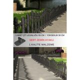 Dekoratif Plastik Alan Oluşturma ve Bahçe Çiti 1 ADET ÇİT (Y: 50 CM / G: 55 CM) SERT ZEMİN AYAKLI - Antrasit