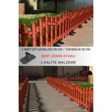 Dekoratif Plastik Alan Oluşturma ve Bahçe Çiti 1 ADET ÇİT (Y: 50 CM/G: 55 CM) SERT ZEMİN AYAKLI (Kahverengi)