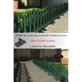 Dekoratif Plastik Alan Oluşturma Ve Bahçe Çiti 10 ADET ÇİT (Y: 50 CM/G: 5.5 M) SERT ZEMİN AYAKLI (Yeşil)