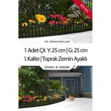 Dekoratif Plastik Bahçe Çiti Ve Peyzaj Çiti 1 Adet Çit Y: 25 Cm / G: 25 Cm Toprak Ayaklı - Siyah
