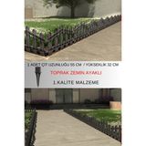 Dekoratif Plastik Bahçe ve Peyzaj Çiti 1 ADET ÇİT (Y: 32 CM / G: 55 CM) TOPRAK AYAKLI - Antrasit