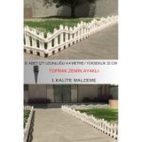 Dekoratif Plastik Bahçe ve Peyzaj Çiti 8 ADET ÇİT (Y: 32 CM/G: 4.4 M) TOPRAK AYAKLI (Beyaz)
