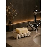 Dekoratif Plastik Sabunluk 10X5 cm | Modern Banyo Sabunluğu | Lavabo Üstü Su Tahliyeli Sabun Standı - Beyaz - 10 x 5 cm