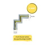 Dekoratif Polimer 4 Cm Duvar Çıtası Uyumlu Sarı Beyaz Köşe Motifi