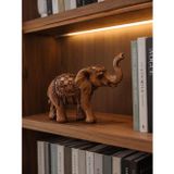 Dekoratif Polyester Fil Biblo – El İşlemeli Görünümlü Şans Fili Masa ve Ev Dekoru 13x15 cm