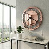 Dekoratif Rosegold Aynalı Duvar Saati Altın