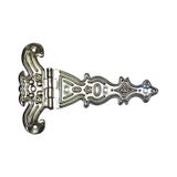 Dekoratif, Sac Tek Kuyruklu Mentese - 69X102 Mm, Buyuk, Nikel, 1 Adet