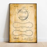 Dekoratif Sanatsal Beyzbol Topu Patent Posteri 60x90cm.