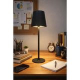 Dekoratif Şarjlı Dokunmatik 3 Renkli Led Masa Lambası Usb-TypeC Kablolu Abajur GeceLambası SİYAH Siyah 11 x 32