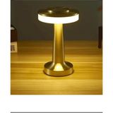Dekoratif Şarjlı Dokunmatik LED Metal Masa Lambası USB Kablolu Abajur ve Gece Lambası Altın - Beyaz - Gold - Çok Renkli
