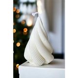 Dekoratif Sarmal %100 Doğal Soya Wax Vanilya Kokulu Mum / Beyaz 115mm x 75mm