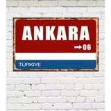 Dekoratif Şehir Plaka Retro Tablo Mdf Ahşap Tablo - 06