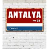 Dekoratif Şehir Plaka Retro Tablo Mdf Ahşap Tablo - 07