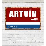 Dekoratif Şehir Plaka Retro Tablo Mdf Ahşap Tablo - 08