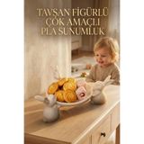 Dekoratif ŞekerlikPla Sunumluk Tavşan Figürlü 15 Cm Modern Kase Biblo Ev Hediyesi Beyaz 15 x 15