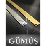 Dekoratif Şerit Ayna Pleksi Duvar Süsü 4 cm x 100CM ( Yapışkanlı ) - Gümüş - 1 METRE