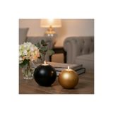 Dekoratif Siyah Gold Renkli 2li Ev,Ofis Hediyelik Modern Dekor Obje Seti(Tealight Mumlar Dahildir) Siyah 7 x 10