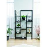 Dekoratif Siyah Metal Kitaplık 12 Raflı Ünite Çok Amaçlı Stand Salon Ve Çalışma Odası Düzenleyici