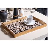 Dekoratif Sunum Tepsisi Leopar Desenli