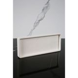 Dekoratif Sunum Tepsisi Tabağı Beton Sunumluk 10X25 cm Beyaz